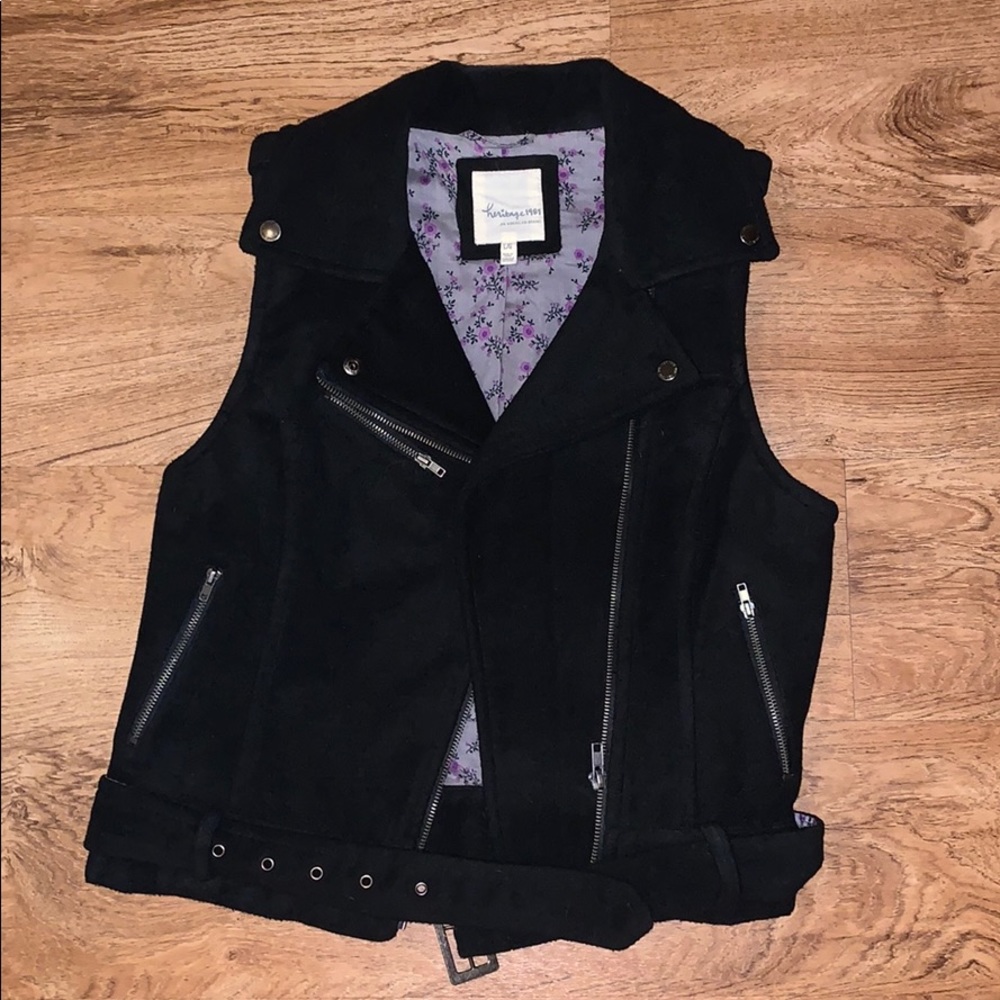 Women’s Black Moto Vest